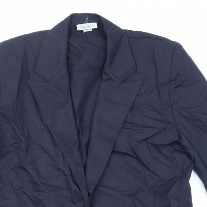 Design Studio Womens Blue Jacket Blazer Size 12 Button