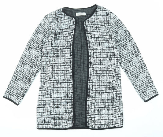 In the Style Womens Black Geometric Jacket Blazer Size S