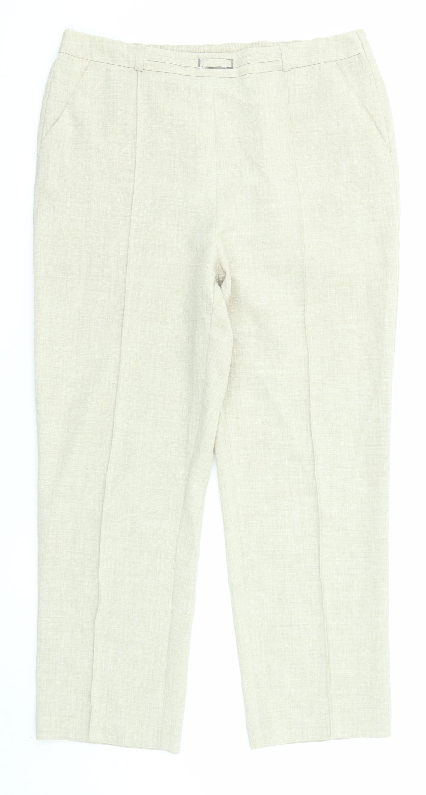 Womens UK Size 14 EWM Regular Fit  Beige Trousers