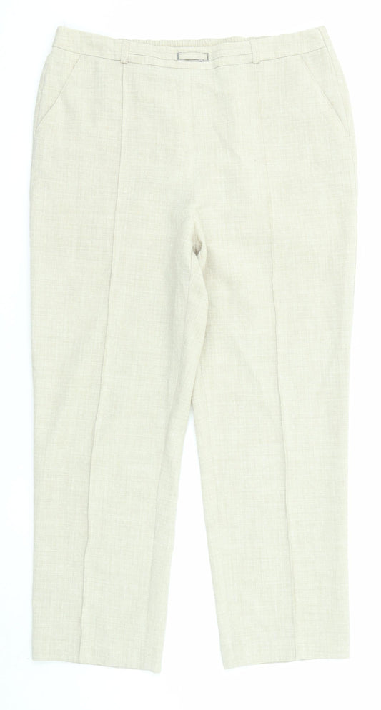 Womens UK Size 14 EWM Regular Fit  Beige Trousers