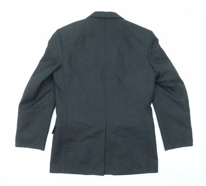 Hector Jones Mens Black Wool Jacket Suit Jacket Size 36 Regular