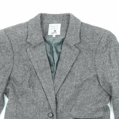 Vackrox Womens Grey Wool Jacket Blazer Size 8