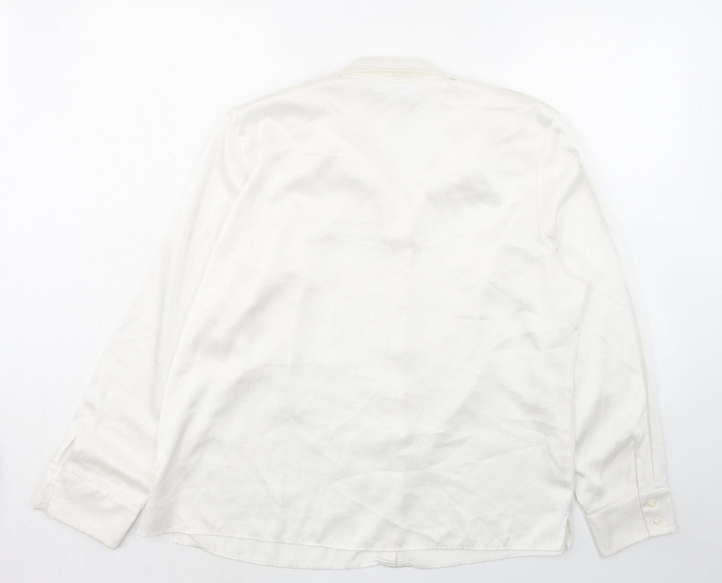 Frankenwalder Womens Ivory Polyester Basic Button-Up Size 18 Collared