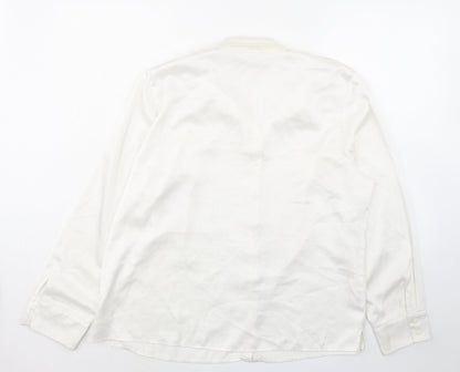 Frankenwalder Womens Ivory Polyester Basic Button-Up Size 18 Collared