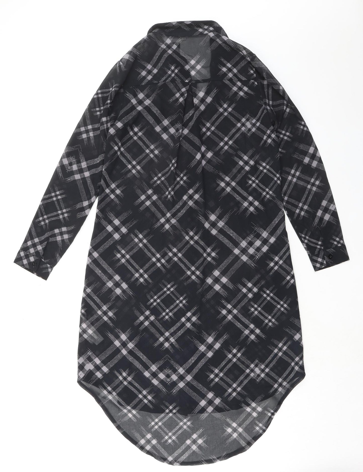 Womens UK Size 8 Apricot Black Tunic Button-Up