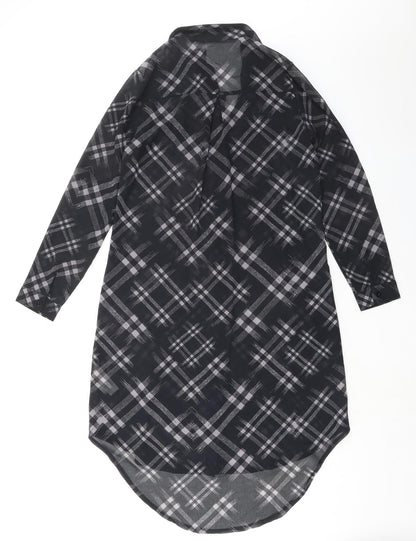 Womens UK Size 8 Apricot Black Tunic Button-Up