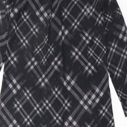 Womens UK Size 8 Apricot Black Tunic Button-Up