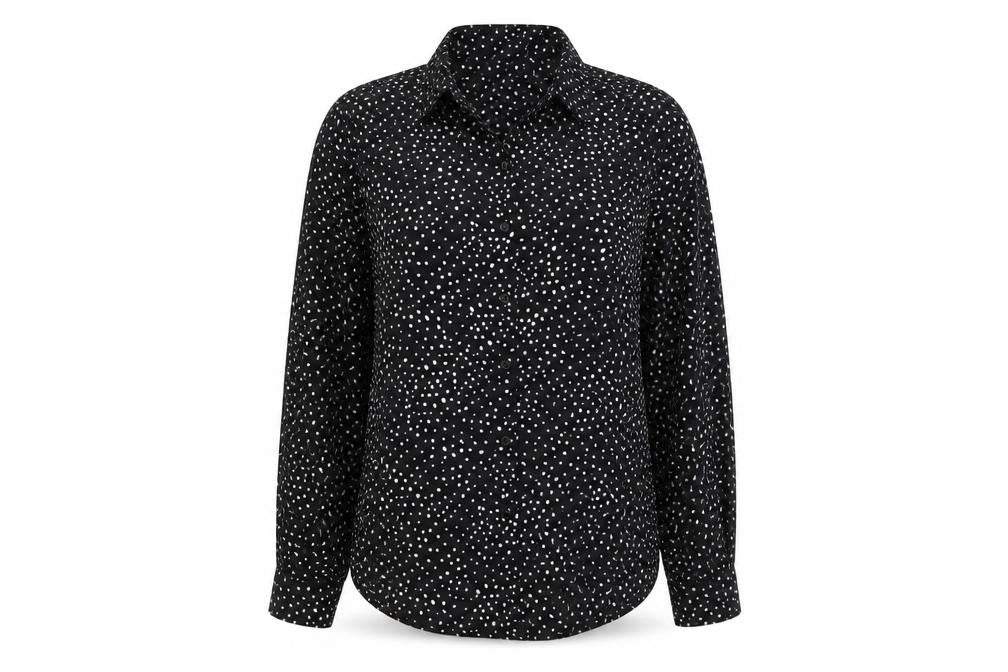 Womens UK Size S H&M Black Basic Button-Up