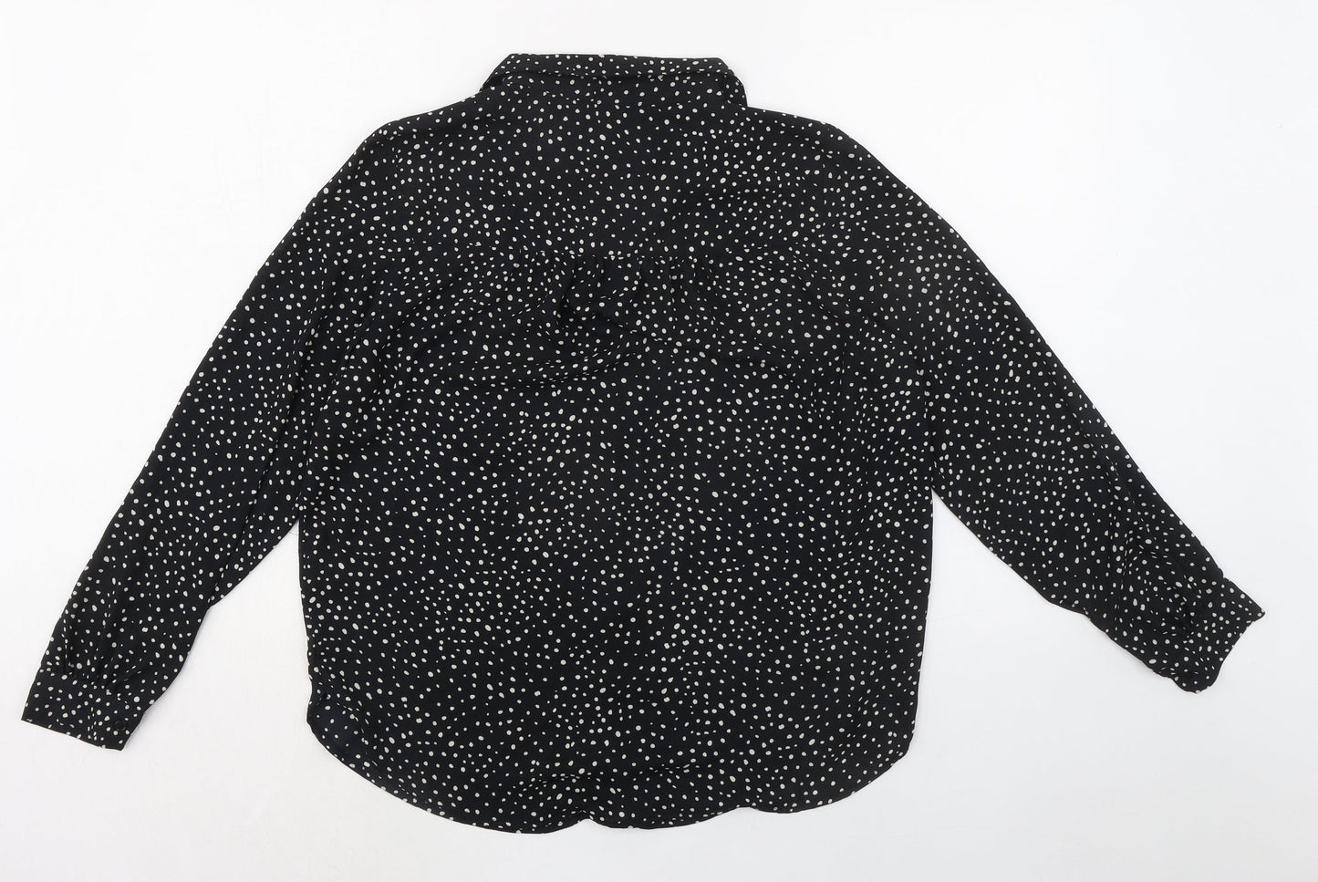 Womens UK Size S H&M Black Basic Button-Up