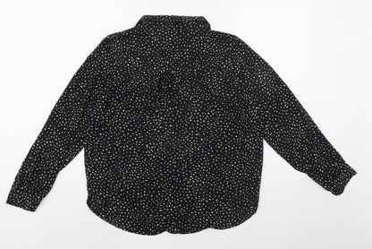 Womens UK Size S H&M Black Basic Button-Up