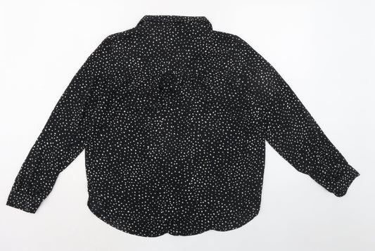 Womens UK Size S H&M Black Basic Button-Up