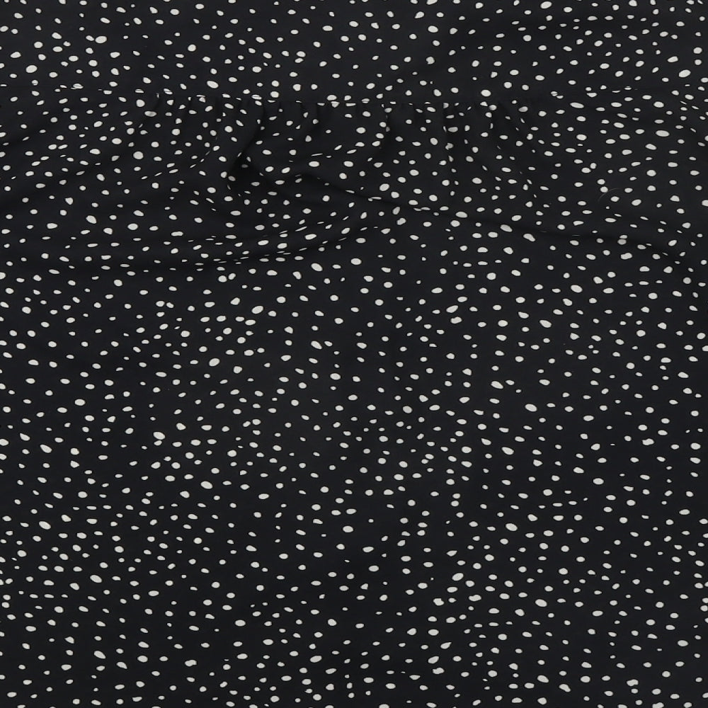 Womens UK Size S H&M Black Basic Button-Up