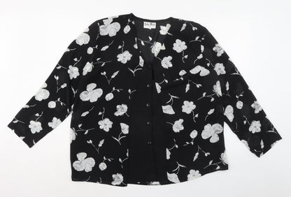Womens UK Size 18 Bella Moda Black Basic Blouse