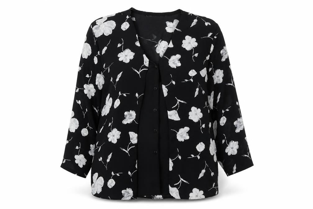 Womens UK Size 18 Bella Moda Black Basic Blouse