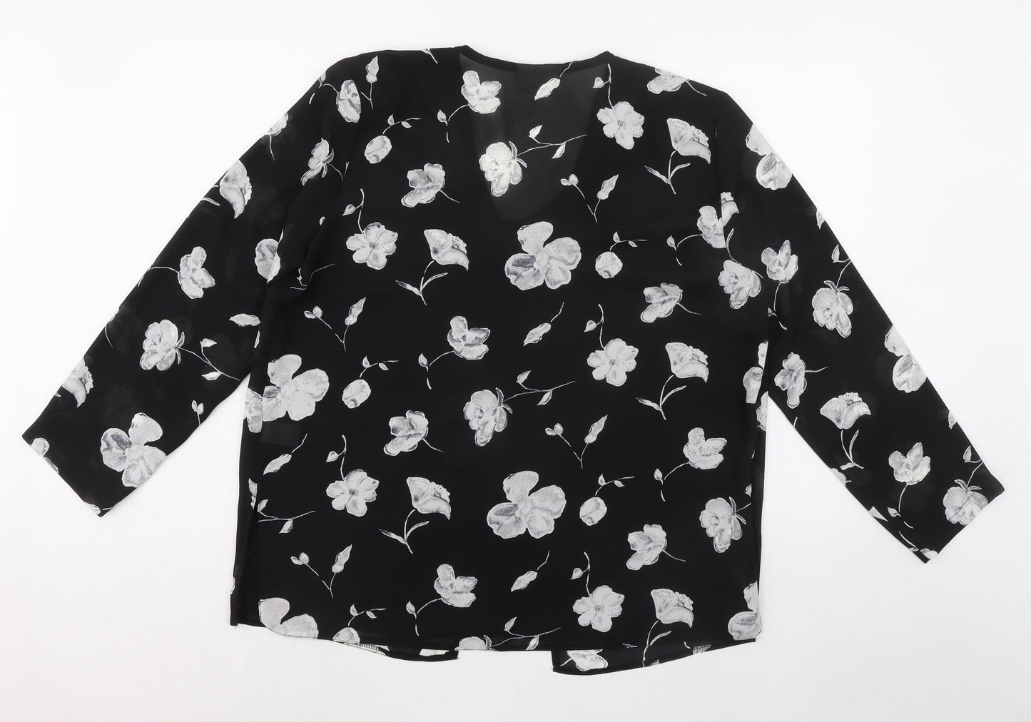 Womens UK Size 18 Bella Moda Black Basic Blouse