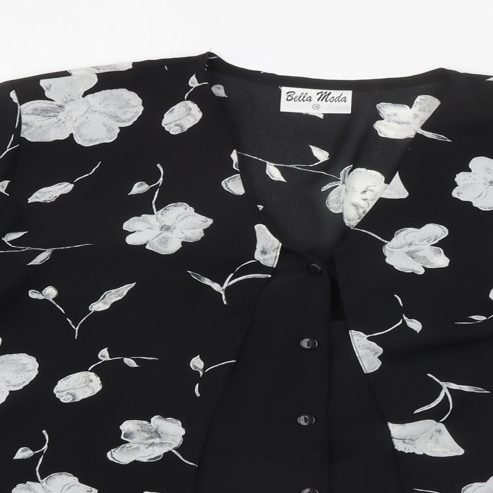 Womens UK Size 18 Bella Moda Black Basic Blouse