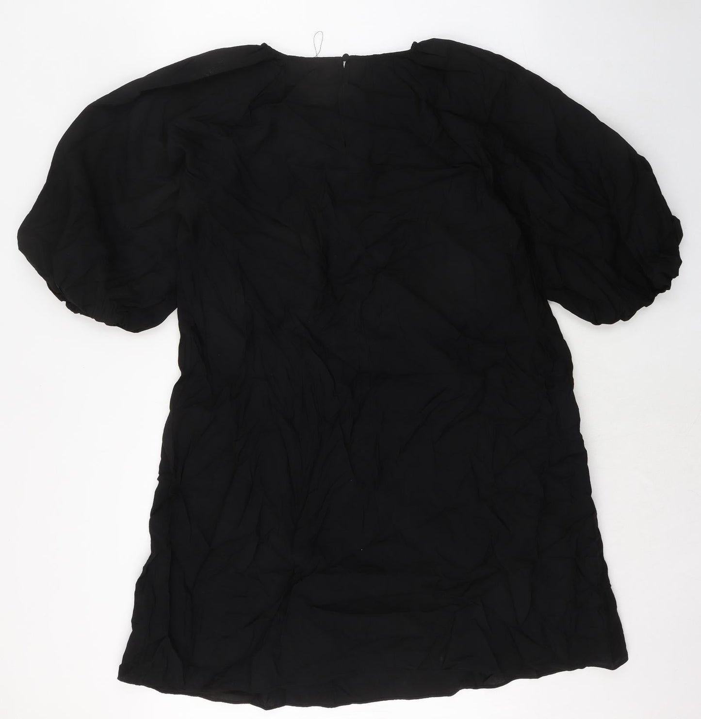 Marks and Spencer Womens Black Polyester A-Line Size 12 Round Neck Pullover
