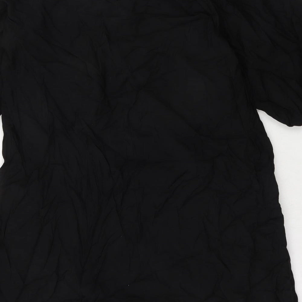 Marks and Spencer Womens Black Polyester A-Line Size 12 Round Neck Pullover