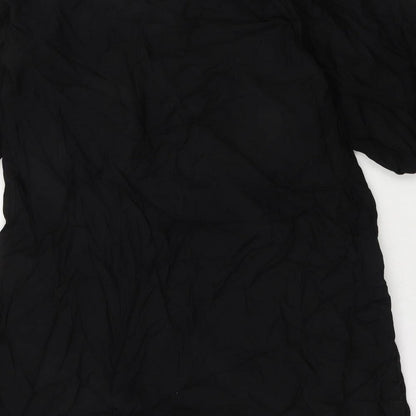 Marks and Spencer Womens Black Polyester A-Line Size 12 Round Neck Pullover
