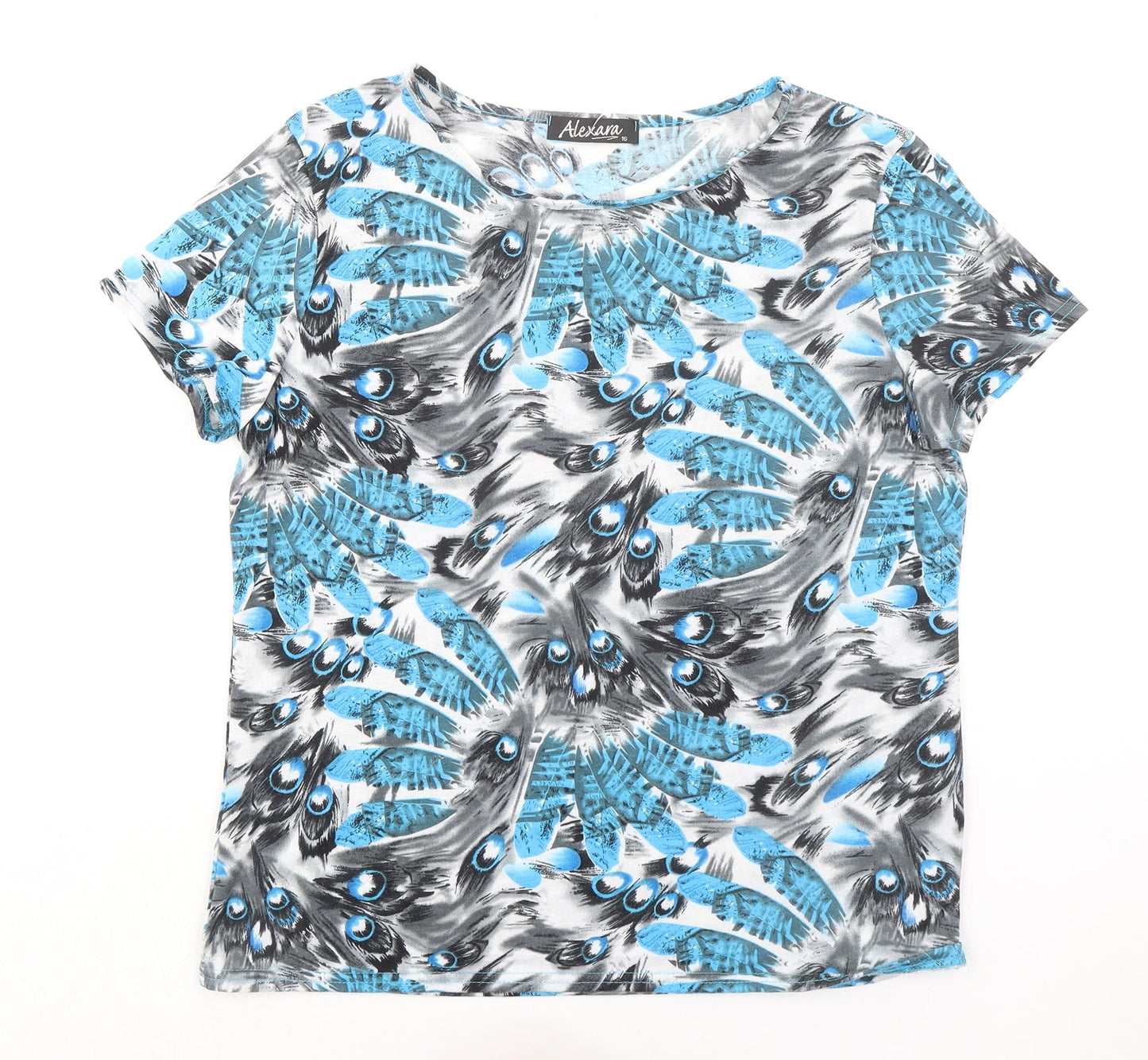 Womens UK Size 16 Alexara Blue Basic T-Shirt