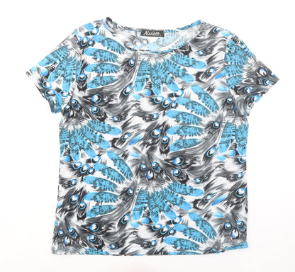 Womens UK Size 16 Alexara Blue Basic T-Shirt