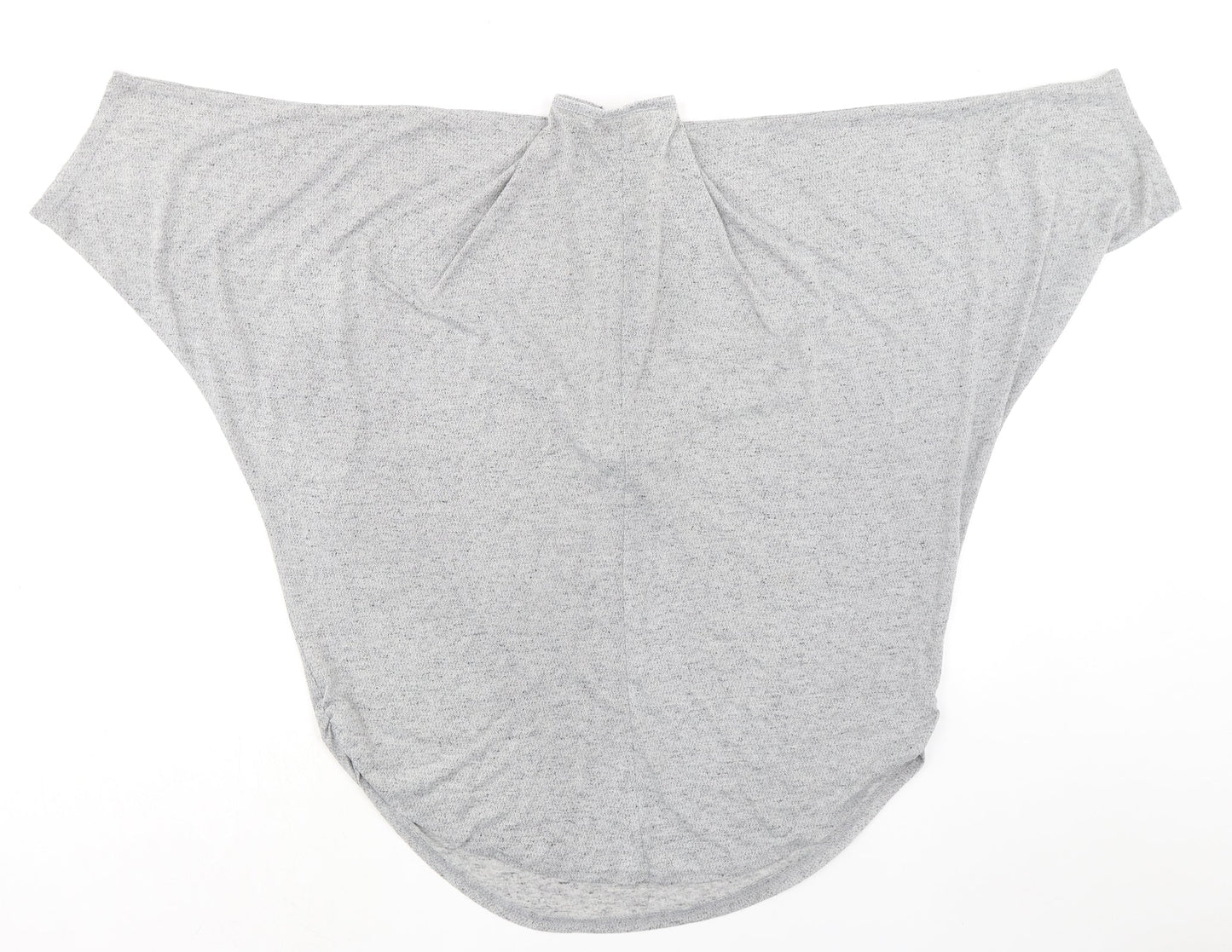 VouleyVous Womens Grey Cotton Tunic Blouse Size S Mock Neck