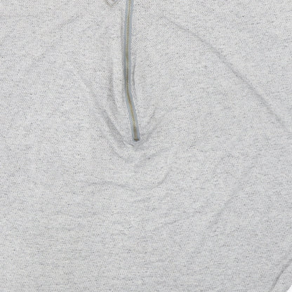 VouleyVous Womens Grey Cotton Tunic Blouse Size S Mock Neck