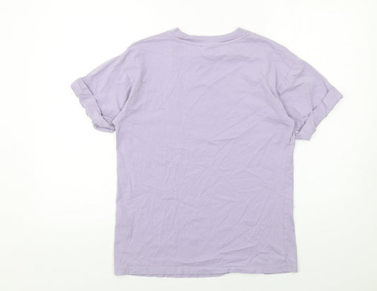 Womens UK Size 4 ASOS Purple Basic T-Shirt