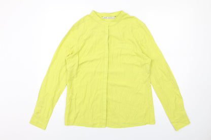 Womens UK Size 14 NEXT Yellow Basic Button-Up