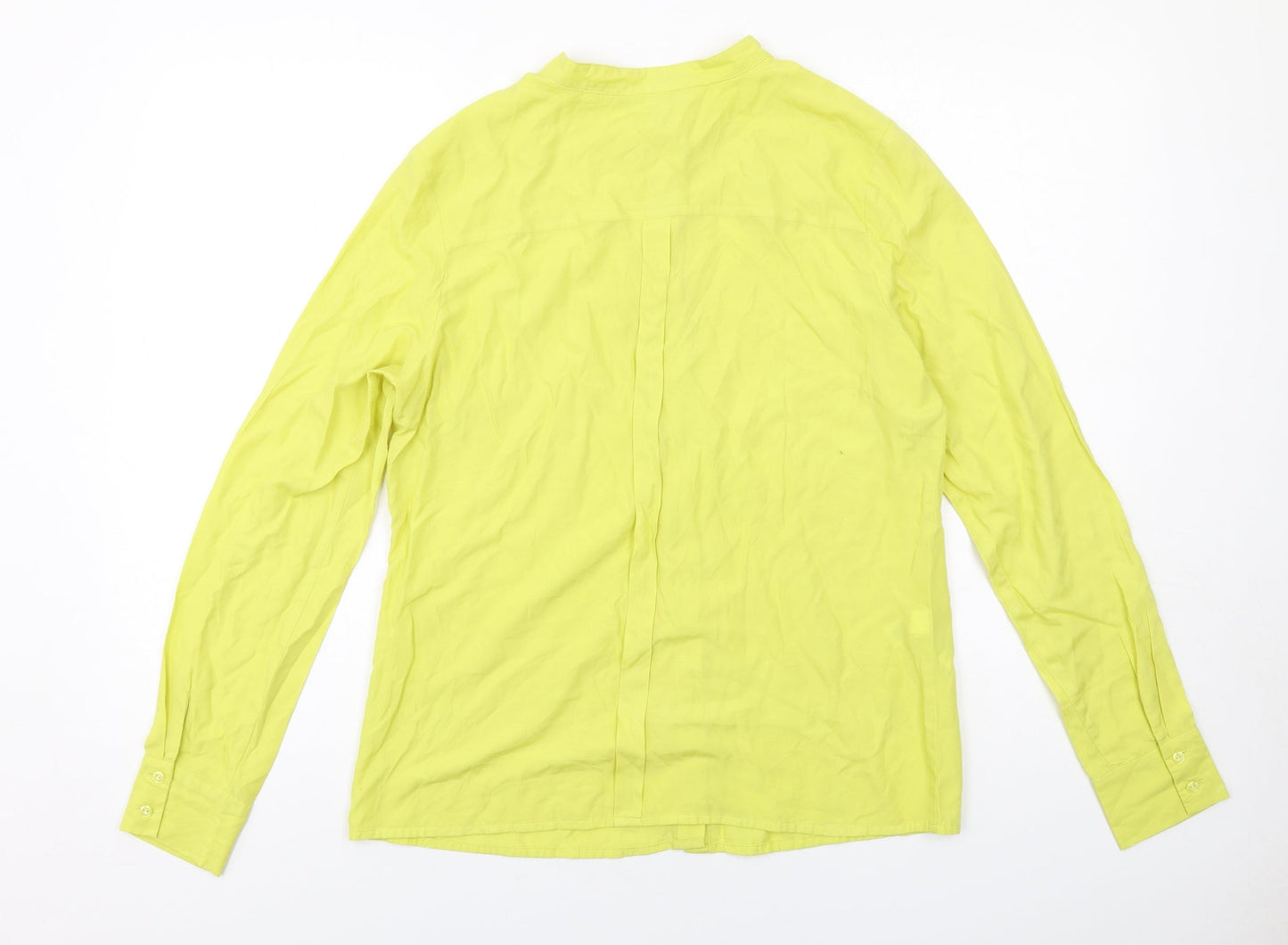 Womens UK Size 14 NEXT Yellow Basic Button-Up