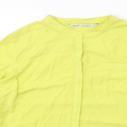 Womens UK Size 14 NEXT Yellow Basic Button-Up