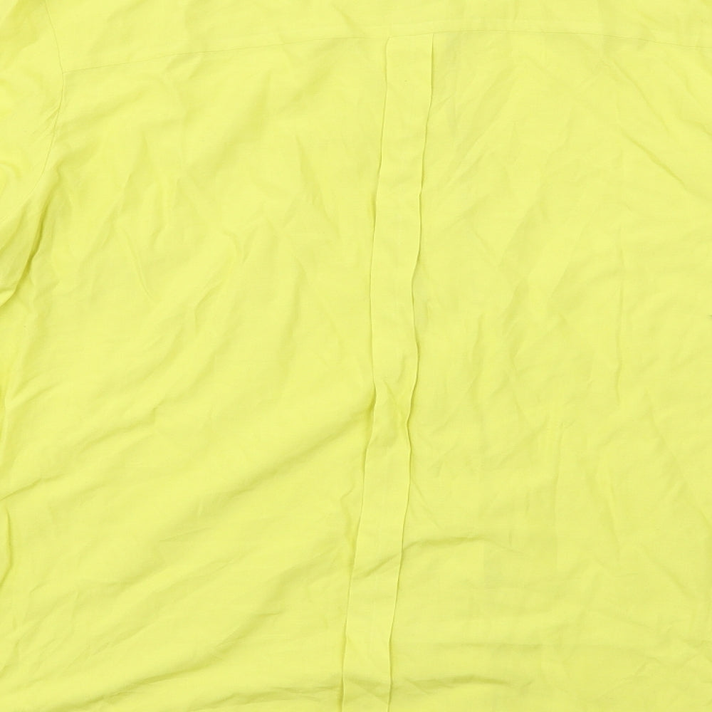 Womens UK Size 14 NEXT Yellow Basic Button-Up