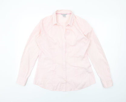 Womens UK Size 10 H&M Pink Basic Button-Up