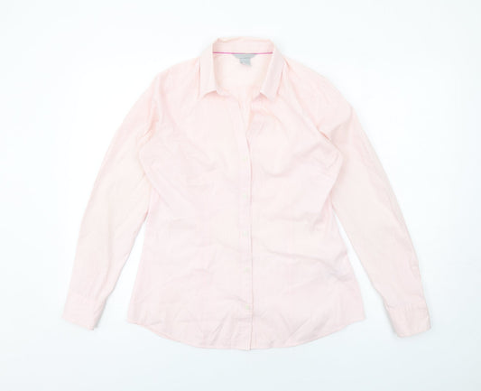Womens UK Size 10 H&M Pink Basic Button-Up