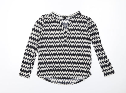 Womens UK Size XS H&M Black Basic Blouse
