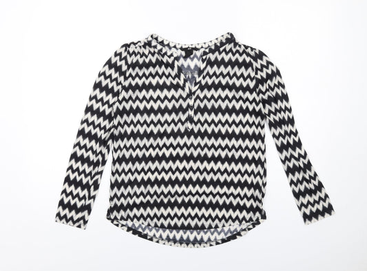 Womens UK Size XS H&M Black Basic Blouse