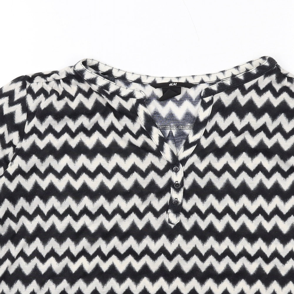 Womens UK Size XS H&M Black Basic Blouse