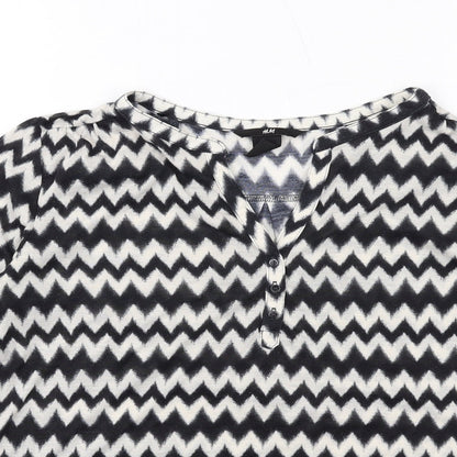 Womens UK Size XS H&M Black Basic Blouse