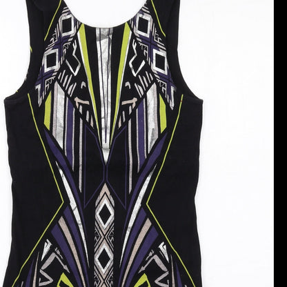River Island Womens Multicoloured Geometric Cotton Shift Size 12 Round Neck Pullover