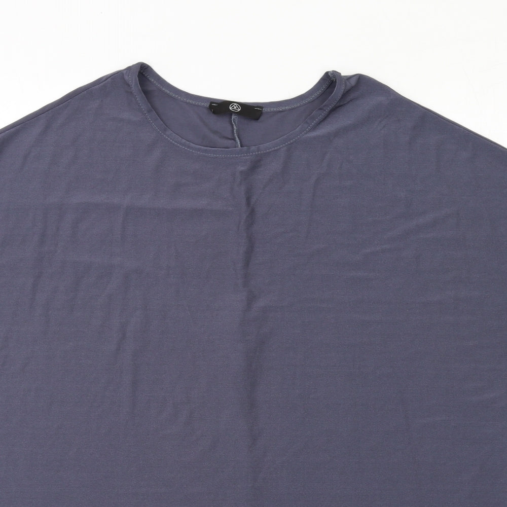Womens UK Size 10 Missguided Blue Basic T-Shirt