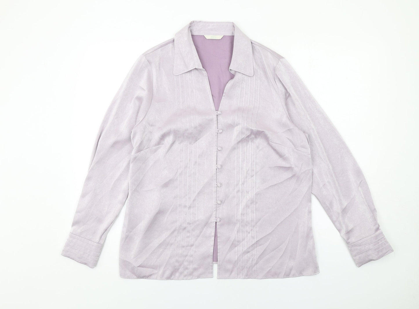 Womens UK Size 16 Marks and Spencer Purple Basic Button-Up
