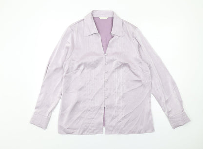Womens UK Size 16 Marks and Spencer Purple Basic Button-Up
