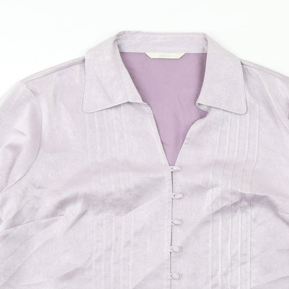 Womens UK Size 16 Marks and Spencer Purple Basic Button-Up