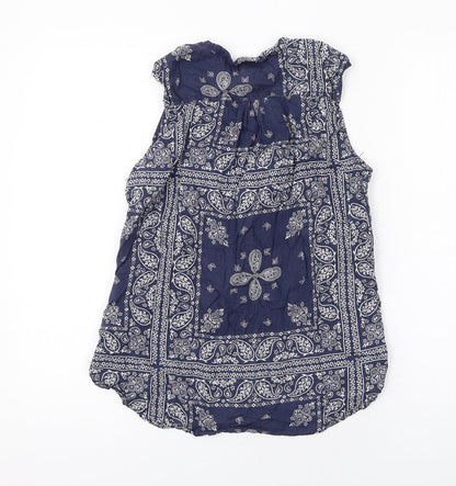 Womens UK Size 8 H&M Blue Basic Button-Up