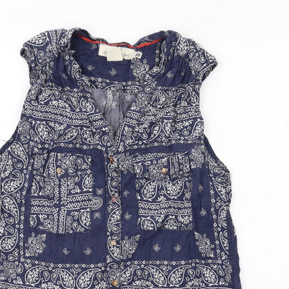 Womens UK Size 8 H&M Blue Basic Button-Up