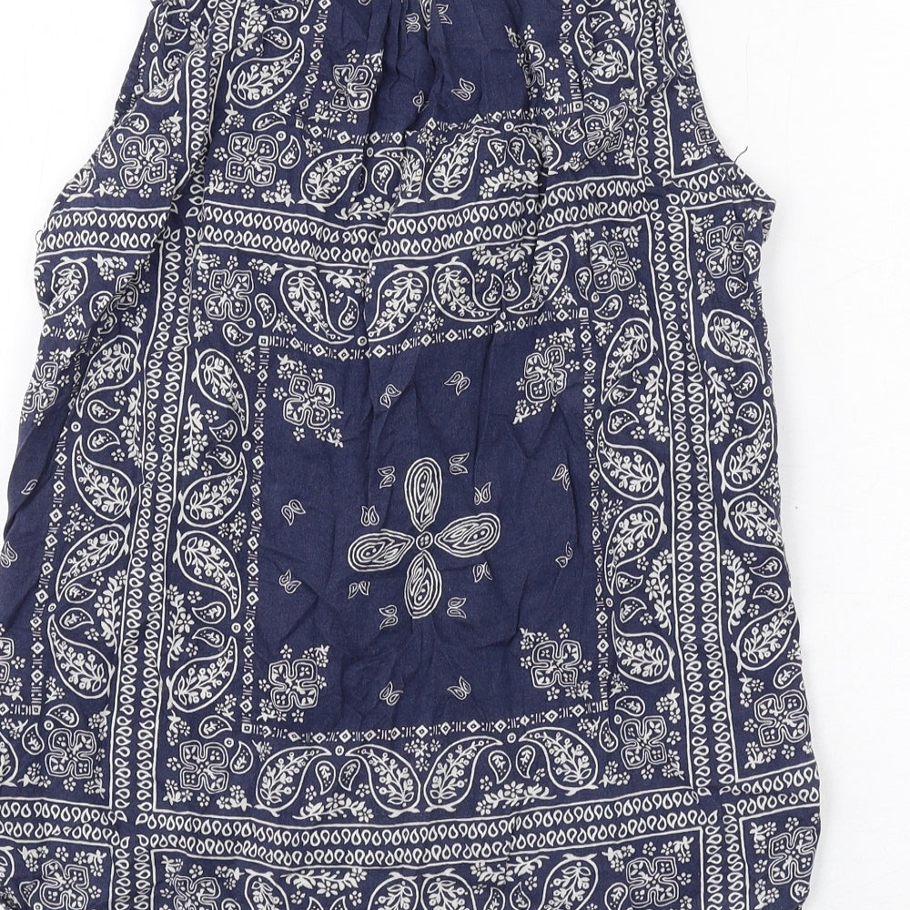 Womens UK Size 8 H&M Blue Basic Button-Up
