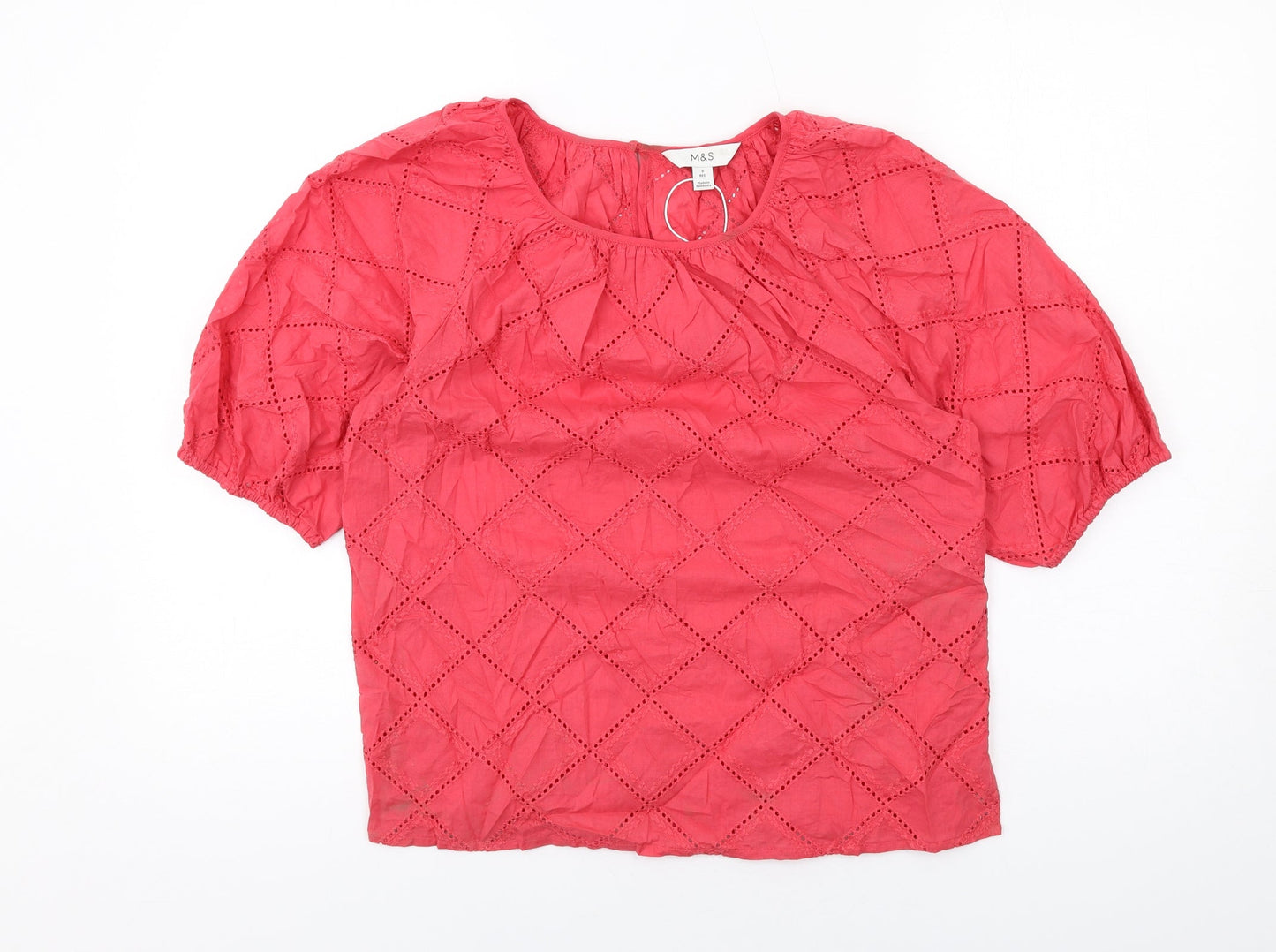 Womens UK Size 8 Marks and Spencer Red Basic Blouse