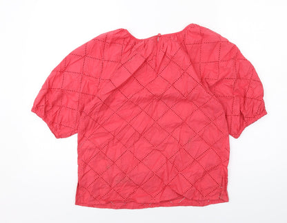 Womens UK Size 8 Marks and Spencer Red Basic Blouse