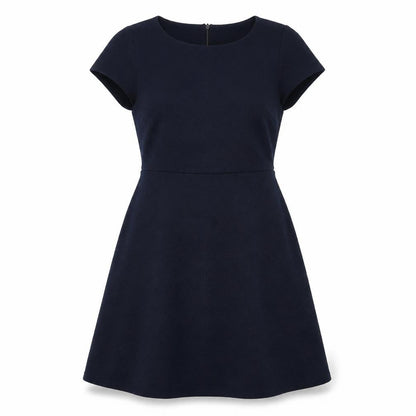 Yumi Womens Blue Polyester A-Line Size 10 Round Neck Zip