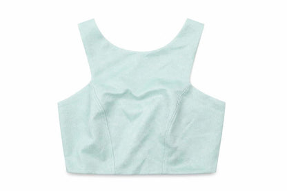Womens UK Size 6 Topshop Green Cropped Tank